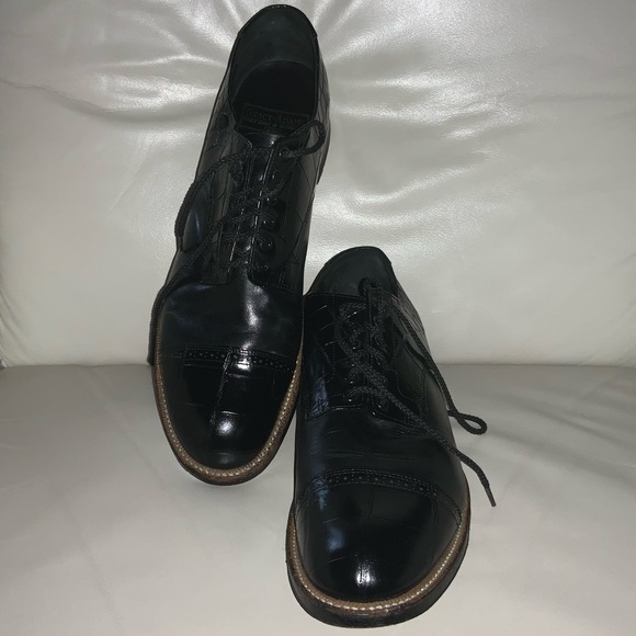 Vtg 60’S STACY ADAMS MADISON BISCUIT CAP TOE OXFORD DRESS SHOES. SZ. 10.5D. - Picture 3 of 8